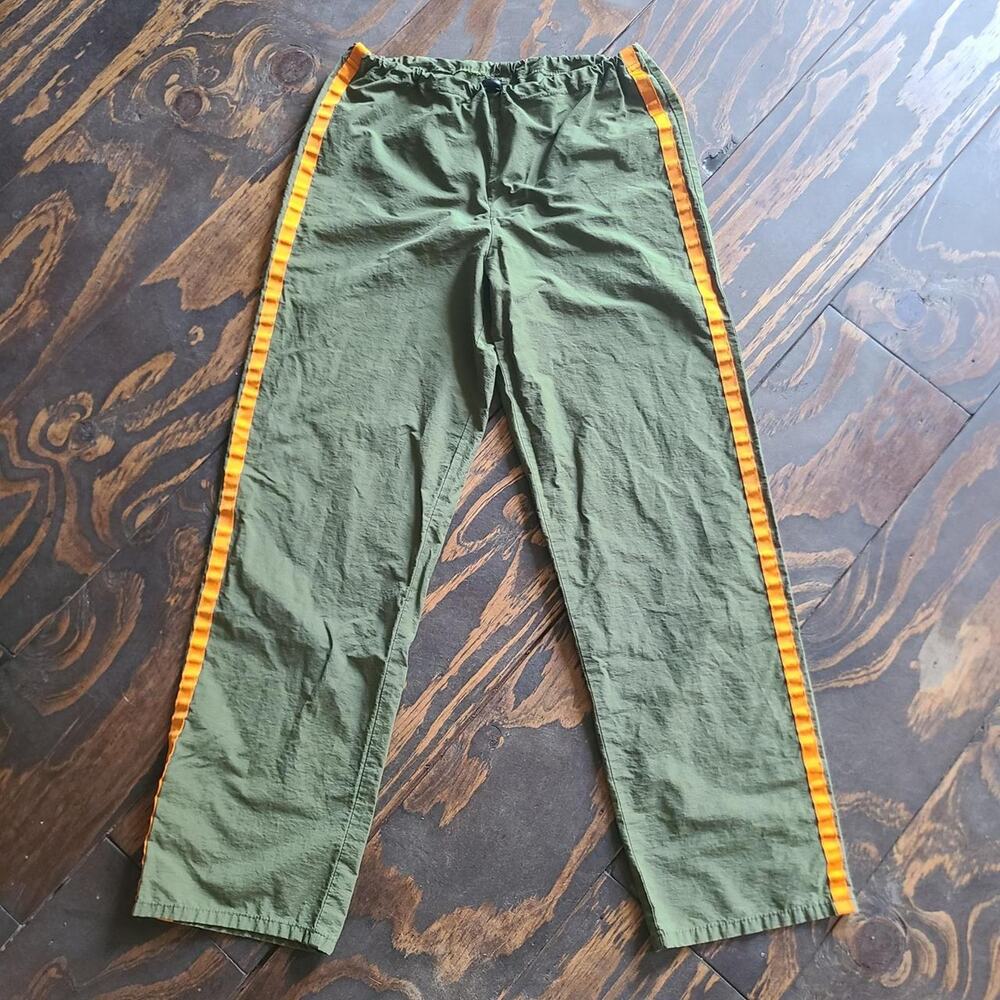Vintage 90s Miken Surf Team Pants Green Orange Gorpcore Techwear Men's S